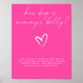 Minimalistisch roze - hoe groot is mama's buik spe poster (Voorkant)