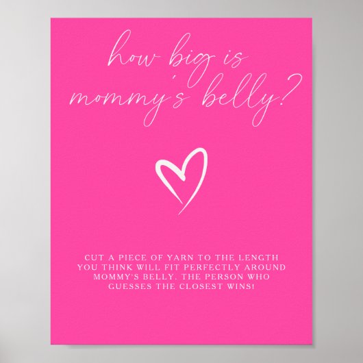Minimalistisch roze - hoe groot is mama's buik spe poster (Voorkant)