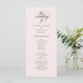 Minimalistisch roze huwelijksprogramma Elegant Sch Menu (Staand voorkant)