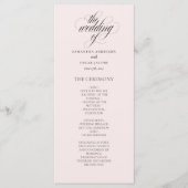 Minimalistisch roze huwelijksprogramma Elegant Sch Menu (Voorkant)