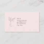 Minimalistisch Roze Interieur Ontwerper Visitekaartje (Achterkant)