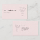 Minimalistisch Roze Interieur Ontwerper Visitekaartje (Voorkant / Achterkant)