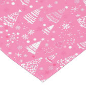 Minimalistisch roze kerstboompatroon korte tafelloper (Hoek)