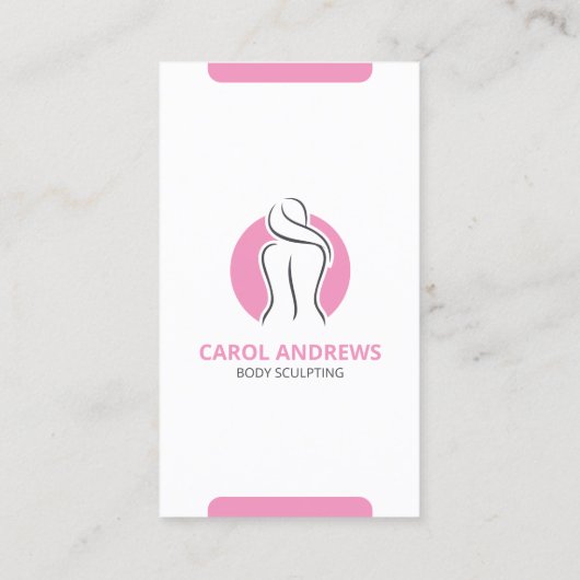 Minimalistisch Roze Lichaam Sculpting Contouring G Visitekaartje (Achterkant)