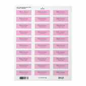Minimalistisch roze linnen textuur, wit script etiket (Full Sheet)