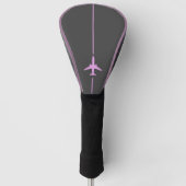 Minimalistisch Roze Luchtvaart Golfhoofd Hoesje Golfheadcover (Voorkant)