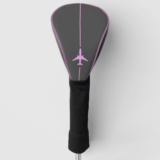 Minimalistisch Roze Luchtvaart Golfhoofd Hoesje Golfheadcover (Voorkant)
