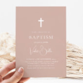 Minimalistisch Roze Meisjes Doopdoop Kaart