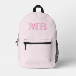 Minimalistisch Roze Modern Initiaal Monogram Bedrukte Rugzak