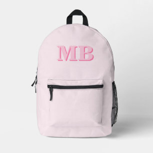 Minimalistisch Roze Modern Initiaal Monogram Bedrukte Rugzak