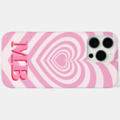 Minimalistisch Roze Modern Initiaal Monogram Case-Mate iPhone Case (Achterkant (horizontaal))