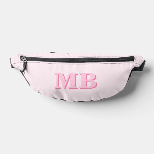 Minimalistisch Roze Modern Initiaal Monogram Heuptasje (Liggend)