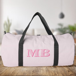 Minimalistisch Roze Modern Initiaal Monogram Plunjezak