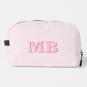 Minimalistisch Roze Modern Initiaal Monogram Toilettasje