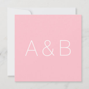 Minimalistisch roze monogram initiaal van een aang bedankkaart