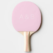 Minimalistisch roze monogram initialen tafeltennisbatje (Achterkant)