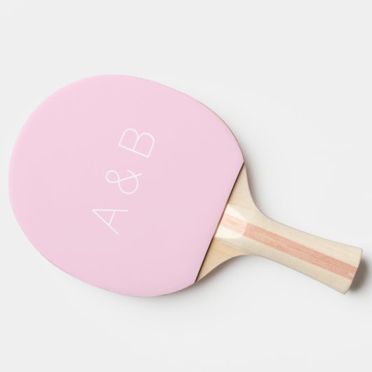 Minimalistisch roze monogram initialen tafeltennisbatje (Zijkant)