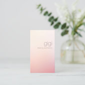 Minimalistisch roze ombre Beauty Salon Visitekaartje (Staand voorkant)