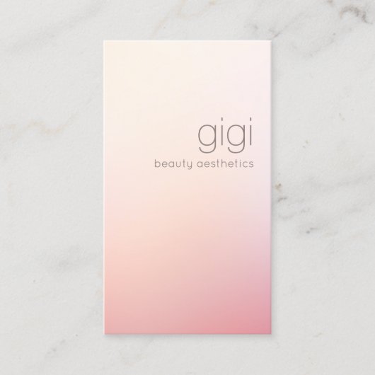 Minimalistisch roze ombre Beauty Salon Visitekaartje (Voorkant)