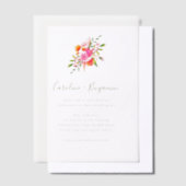 Minimalistisch roze Oranje groene bruiloft Vellum Uitnodigingen (Offset)