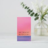 Minimalistisch roze Oranje Paars mengsel Visitekaartje (Staand voorkant)