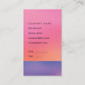 Minimalistisch roze Oranje Paars mengsel Visitekaartje (Achterkant)