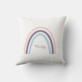 Minimalistisch Roze Paarse Blauwe Boho Regenboog Kussen (Achterkant)