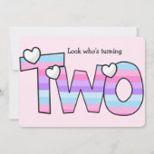 Minimalistisch roze Paarse hart ombre tweede Kaart (Achterkant)