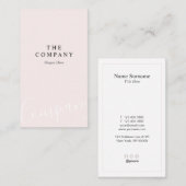 Minimalistisch roze pastel (standaard) verticaal V Visitekaartje (Voorkant / Achterkant)