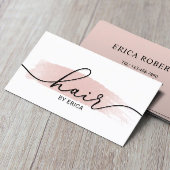 Minimalistisch roze penseelzout voor haarstylist visitekaartje