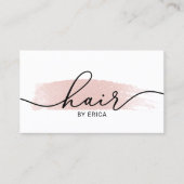 Minimalistisch roze penseelzout voor haarstylist visitekaartje (Voorkant)