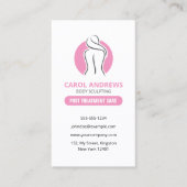 Minimalistisch roze pre/post behandeling lichaam b visitekaartje (Voorkant)