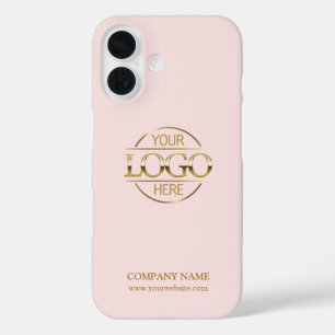 Minimalistisch Roze Promotie Bedrijfslogo iPhone 16 Hoesje