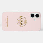 Minimalistisch Roze Promotie Bedrijfslogo Case-Mate iPhone Case (Achterkant (horizontaal))