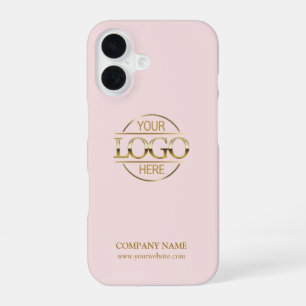 Minimalistisch Roze Promotie Bedrijfslogo iPhone 16 Hoesje