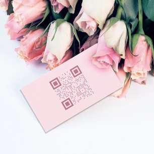 Minimalistisch roze QR-Visitekaartje Visitekaartje