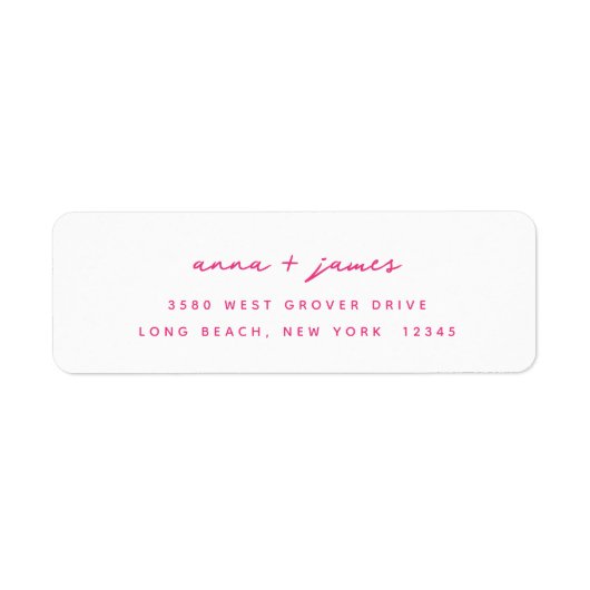 Minimalistisch roze retouradres label (Voorkant)