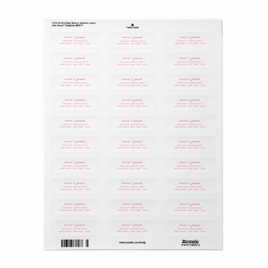 Minimalistisch roze retouradres label (Full Sheet)