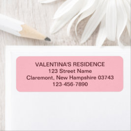 Minimalistisch roze retouradreslabel voor trouwkaa etiket