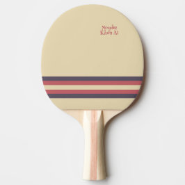 Minimalistisch, Roze Retro Strepen, Tekst op Crème Tafeltennisbatje