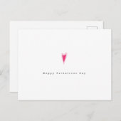 Minimalistisch roze rode ditsy Valentijn hart Briefkaart (Voorkant / Achterkant)