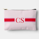 Minimalistisch roze rode streep Initiaal monogram Etui (Voorkant)