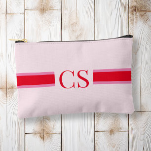 Minimalistisch roze rode streep Initiaal monogram Etui