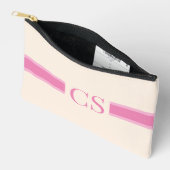 Minimalistisch roze rode streep Initiaal monogram Etui (Open)
