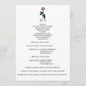 Minimalistisch roze roos monogram bruiloft program programmakaart (Voorkant)