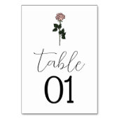 Minimalistisch Roze Roze Monogram Trouwtafel Numme Kaart (Voorkant)