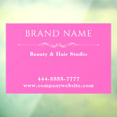 Minimalistisch roze salon deur bord raamsticker (Vel 3)