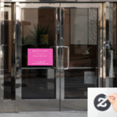 Minimalistisch roze salon deur bord raamsticker (Kantoordeur)