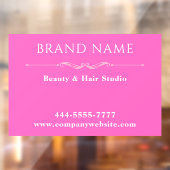 Minimalistisch roze salon deur bord raamsticker (Vel 2)