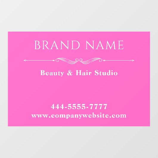 Minimalistisch roze salon deur bord raamsticker (Vel)